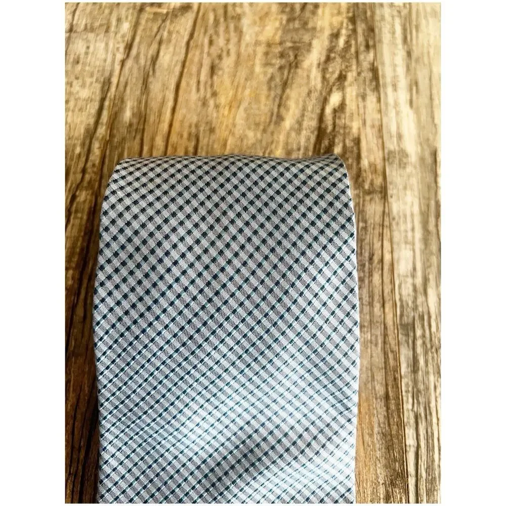 Banana Republic 100% Silk Men’s Tie Blue Check Made In Italy Preppy Boss Office